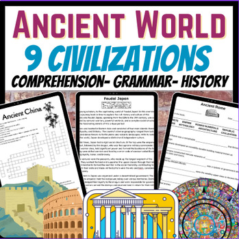 Preview of Ancient Civilizations Comprehension, Grammar Practice & Vocabulary Units