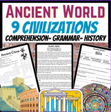 Ancient Civilizations Comprehension, Grammar Practice & Vo