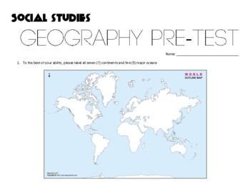Preview of Geography Pre-Test
