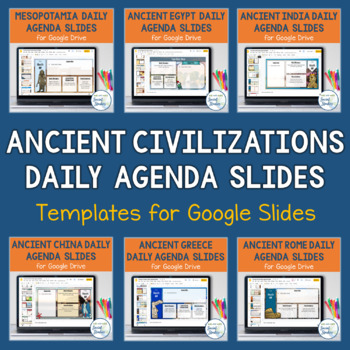 Preview of Ancient Civilizations Daily Agenda Slide Templates for Google Drive