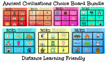 Preview of Ancient Civilizations Digital Choice Board Project BUNDLE: Distance Learning