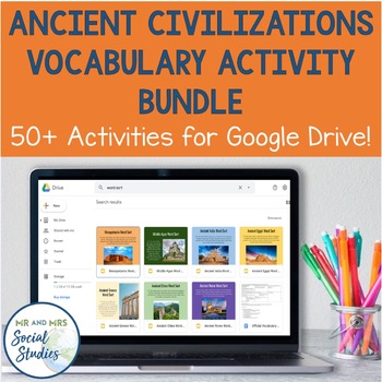 Preview of Ancient Civilizations Vocabulary Activities for Google Drive