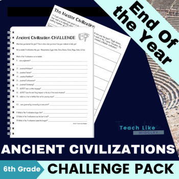 Preview of World History Review Challenge | End of the Year 6th Grade Ancient Civilizations