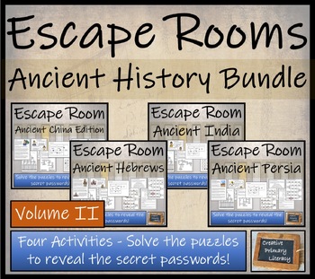 Preview of Ancient Civilizations Escape Room Activity Bundle Volume 2 | 5th & 6th Grade
