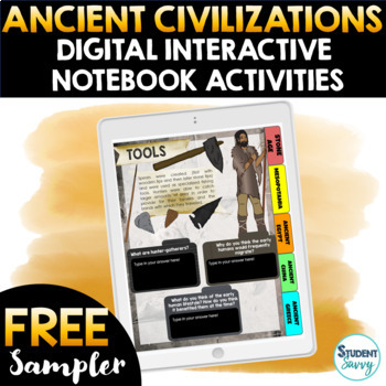 Preview of Ancient Civilizations Free Digital Interactive Notebook Activities