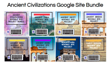 Preview of Ancient Civilizations Google Site Project Bundle