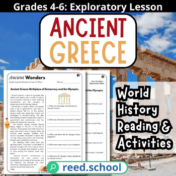 Preview of Ancient Civilizations: Greece's Democracy & Olympics - Grades 4-6 Reading Lesson