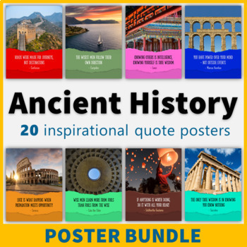 Preview of Ancient Civilizations Growth Mindset Inspirational Quote Posters Classroom Decor