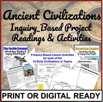 Preview of Ancient Civilizations Informational Reading & Inquiry Based Activity BUNDLE