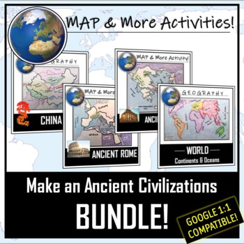 Preview of River Valley Civilizations Maps: Color & Label Activities- Make Your Own Bundle!
