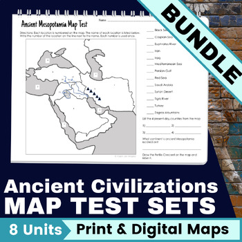Preview of Map Test - Ancient Civilizations Maps - Ancient History Maps - 6th Grade
