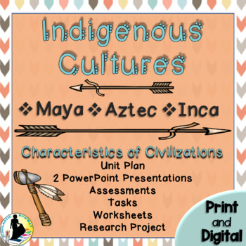 Preview of Ancient Civilizations Maya Aztec Inca Indigenous Cultures Louisiana 5th Grade