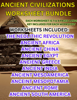 Preview of Ancient Civilizations Mega Bundle: Engaging Worksheets for World History