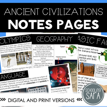 Preview of Ancient Civilizations Interactive Notebook Bundle | 3rd Grade VA SOL Aligned