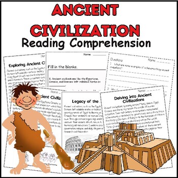 Preview of Ancient Civilizations Reading Comprehension Passages & Questions