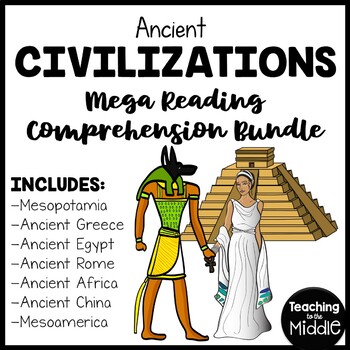 Preview of Ancient Civilizations Reading Comprehension Worksheet Mega Bundle