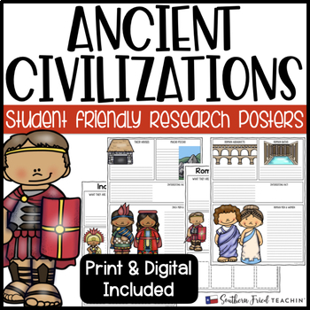 Preview of Ancient Civilizations Research Project Posters - Printable & Digital