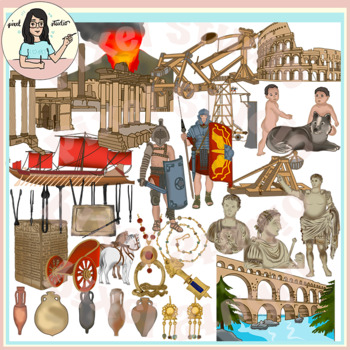 Preview of Ancient Civilizations: Rome Clip Art Kings, Artillery, Monuments, Artifacts