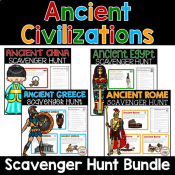 Preview of Ancient Civilizations Scavenger Hunt Bundle: China, Egypt, Greece, and Rome