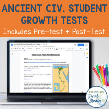 Preview of Ancient Civilizations Student Growth Tests for Google Docs