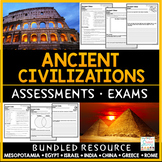 Ancient Civilizations Tests - History Exams Bundle - Quiz 