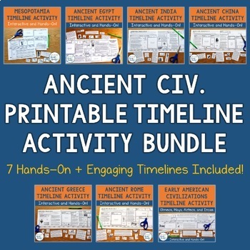 Preview of Ancient Civilizations Timeline Activity Bundle | Printable Timelines