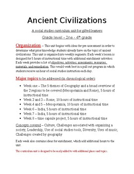 Preview of Ancient Civilizations Unit