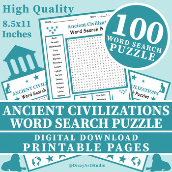 Preview of Ancient Civilizations Word Search Puzzle Worksheet Activity