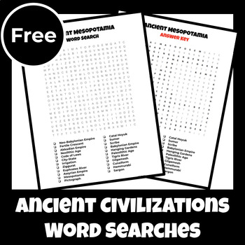 Preview of Ancient Civilizations Word Searches