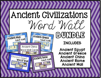 Preview of Ancient Civilizations Word Wall Bundle (Egypt, China, Greece, Rome, Mali) 