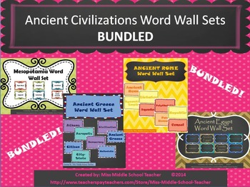 Preview of Ancient Civilizations Word Wall Sets (BUNDLED)