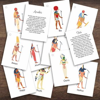 Preview of Ancient EGYPT Egyptian Gods Mythical Information Cards Flashcards Color