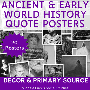 Preview of Ancient & Early World History Quotes Posters Bulletin Board Wall Decor Set