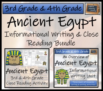 Preview of Ancient Egypt Close Reading & Informational Writing Bundle 3rd Grade & 4th Grade
