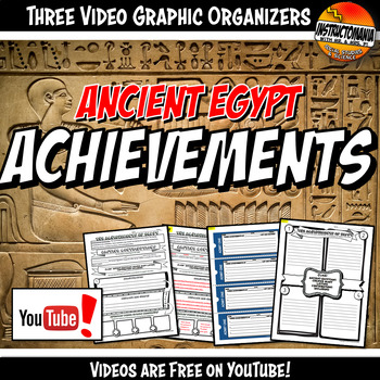 Preview of Ancient Egypt Achievements YouTube Video Graphic Organizer Notes Doodle Style