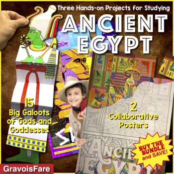 Preview of Ancient Egypt Activities BUNDLE: 15 Gods and Goddesses & 2 Collaborative Posters