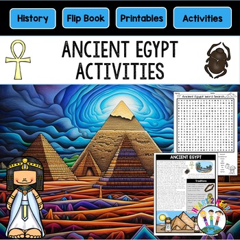 Preview of Ancient Egypt Activities Map Comprehension Passages Worksheets & Flip Book