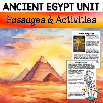 Preview of Ancient Egypt Activities Reading Passages Unit Worksheets Map Egyptian Pyramids