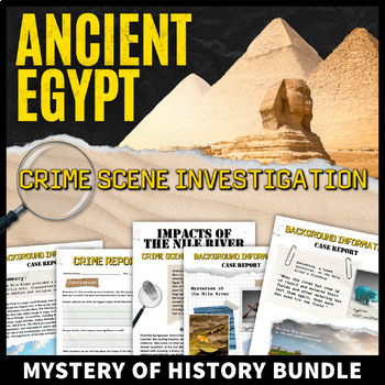 Preview of Ancient Egypt Activity CSI Mystery Bundle | King Tut Nile River Pyramids
