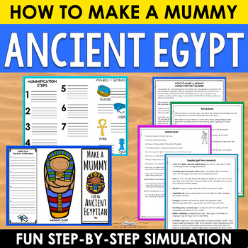 Preview of Ancient Egypt Activity - How to Make a Mummy & Procedural Writing Option