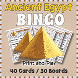 Ancient Egypt BINGO & Memory Matching Card Game Activity