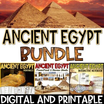 Preview of Ancient Egypt BUNDLE – Printables, Interactive Notebook, PowerPoint, Activities