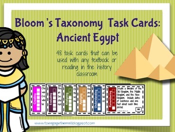 Preview of Ancient Egypt Bloom's Taxonomy Task Cards
