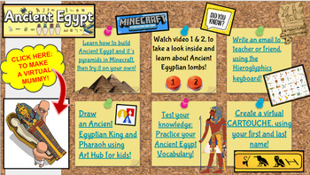 Preview of Ancient Egypt Choice Board