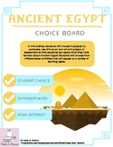 Ancient Egypt Choice Board Menu Project