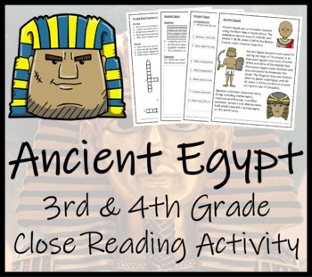 Preview of Ancient Egypt Close Reading Comprehension Activity | 3rd Grade & 4th Grade