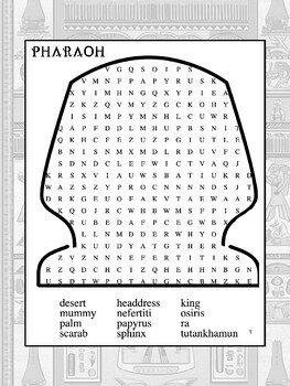 Preview of Ancient Egypt Coloring Pages & Word Search!