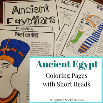 Preview of Ancient Egypt Coloring Pages with Short Reads