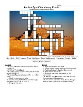 Preview of Ancient Egypt Crossword