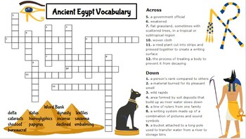 Preview of Ancient Egypt Crossword Puzzle